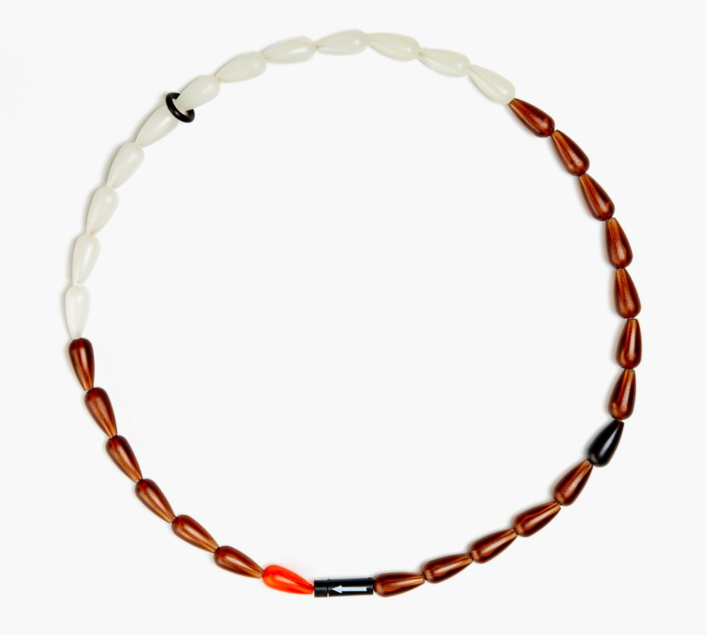 bracelet of white and brown beads